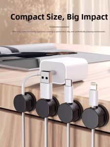 HALEXIONG | Magnetic Cable Organizer For Data And Charging Cables On Desk