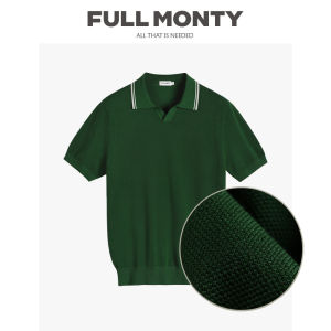 Color Blocking Textured Cotton V-Neck T-Shirt