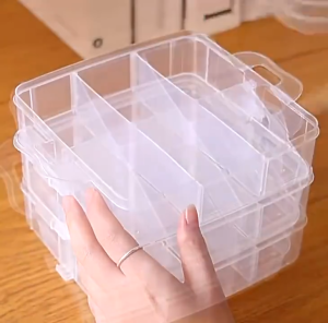 Removable 3-Layer 18Slots Storage Box Craft Blocks Toy Organizer Jewelry Cosmetic Box