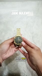 Jam Tangan Pria Maxwell Stainless JAM152B5 Rantai Full Gold Tebal Anti Air Mewah Murah Kekinian