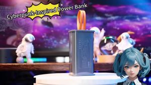 [SG] 22.5w Superfast charging Powder bank building-in Lighting+Type-C cable Cyberpunk Style Transparent digital display