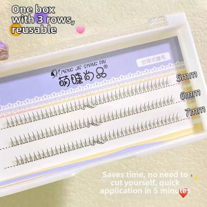 MENGJIESHANGPIN | Wild Devil Style 5 Rows Natural Simulation Segmented False Eyelashes Hard Stem