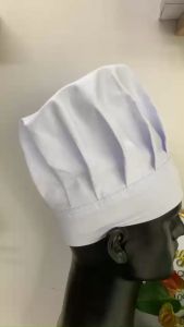 Nón Đầu Bếp Nón Bếp Trưởng Nam Nữ Cao Cấp Màu Trắng _ Hình chụp thật