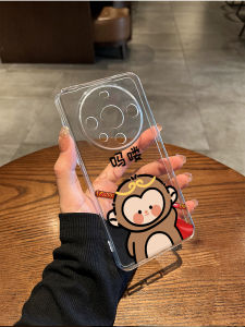 Ultra-Thin Silicone Phone Case for Huawei Mate70 pro Full Cover Protection Crazy Design Mens Style Transparent Black Edge