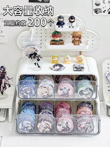 Transparent Drawer Style Storage Box Dustproof Display Case Multi-functional Organizer for Badges And Grains Fresh Style Home Organization