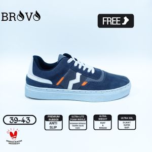 Sepatu Brovo wama gaxin abu abu Sneakers Lokal Brand Pria Casual Daily Deals Cocok Buat Nongkrong