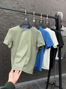 Svip D1400 plus 3D Slim Fit round Neck Short Sleeve T-Shirt Mens Summer Sport Cool Sensation Elastic Quick Dry Pure Color Polyester Fiber