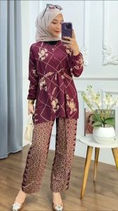 (BISA COD) VIRAL SETELAN WANITA RAYON | ONE SET TERBARU MOTIF KEKINIAN LENGAN PANJANG PANJANG |