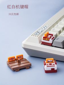 Simple Style ABS Material Mechanical Keyboard Keycaps for Office And Gaming Universal Red White Machine Keycaps