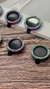 【🔥SG STOCK🔥】RICHMENTMALL Diamond Camera Lens Protector for iPhone 17 Pro Max iPhone 16 Pro Max 17 Air 14/13/12/11 Pro Max Plus Mini Glitter Metal Ring With Tempered Glass Camera Lens Protector