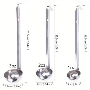 1/3 Pcs Soup Ladle Small Stainless Steel Ladles and Spoons Professional Ladle 1/2/3oz Duty Metal Ladle Kitchen Utensil Spoon