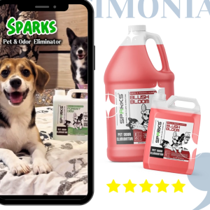B1T1 Sparks Pet: BLUSH BLOOM Enzyme Pet Deodorizer & Odor Neutralizer for Dog & Cat Mess (1 Gallon) Star