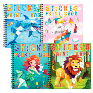 1-6PCS Sticker Book For Kids Unicorn Sticker Paint Book Mermaid Childrens Sticker By Number For Christmas Gift Girls Stationery