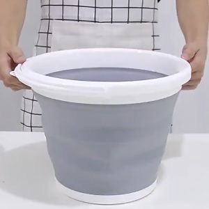 Collapsible Folding Bucket Collapsible Bucket Portable Folding Bucket Silicone Plastic Car Bucket 10L