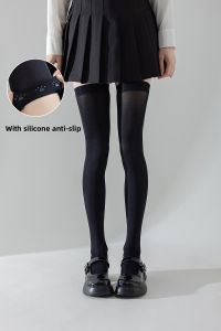 Long Length Velvet Anti-Slip White Stockings