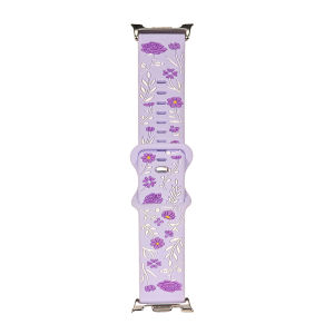 Silicone Strap for Samsung Galaxy Watch 9 8 40mm 44mm Flower Carving Band for Samsung Galaxy Watch 8 Classic 46mm Women Bracelet