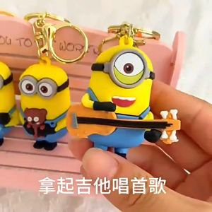 Gantungan Kunci Minion Karakter Kartun Untuk Tas Sekolah & Ganci Mobil Motor Premium
