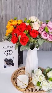 Bunga Mawar Kuncup Bouqet X10 Artificial/Buket Mawar/Bouqet Bunga Mawar Wedding Hias Dekor (KN-459)