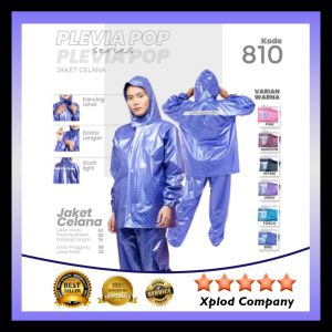 Jas Hujan Jaket Celana Plevia 810 / Mantol Plevia Motif Polkadot Dewasa All Size