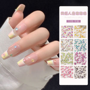 เครื่องประดับเล็บใหม่ Fairy Pearl Nail Art Bubble Beads Colorful Macaron Aurora Glitter Diamond Nail Art Accessories
