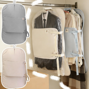 Clothing Storage Sheet with Adjustable Straps / Portable Dust-Proof Garment Cover / Hanging Compression Sheet for Down Jackets / Foldable Wardrobe Organizer Compression Sheet