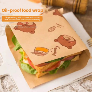 50Pcs Hotdog Wrapper Sandwich Wrapper Greaseproof Pouch for Food Triangle Baking Bag