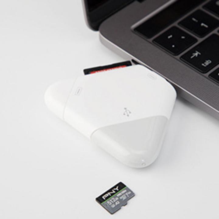 Card Reader Type с 3-in-1 Dual Slot Triangle TF/Micro-SD Memory Card OTG Adapter TF Card Reader for Mobile Phone