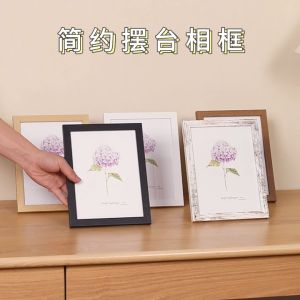 Standard Size Minimalist Wood Photo Frame Wall Decoration Frame Stand 4R/6R/8R/A4 Size Home Decor Picture Frame Frem Gambar Bingkai foto gambar