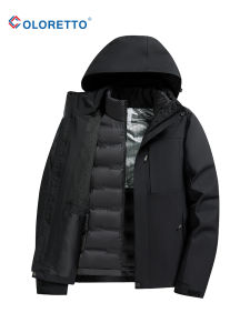 Shell Jacket down Feather Liner Mens and Womens Autumn and Winter Three-in-One Detachable Thickened Outwear Windproof Waterproof down Jacket