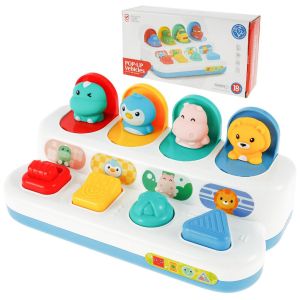 Baby Pop Up Toys Hide and Seek Animal Toy Color Sorting Animal Push Doll Toy
