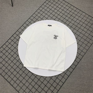 Áo Thun Tay Ngắn DoubleFocus Mùa Hè Dáng Rộng Phong Cách Nhật Bản Cho Nam Áo Thun Cotton Thoáng Khí Cổ Tròn in Chữ