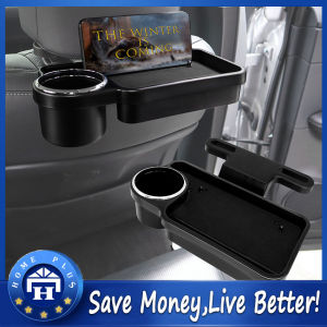 【Local delivery】 Universal Car Headrest Drink Holder Stand Foldable Rear Seat Table Tray Organizer for Car Interior Accessories Car-Back-Seat-Tray-Black