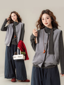Áo Măng Tô Vintage Dệt Kim Phong Cách Rộng Rãi