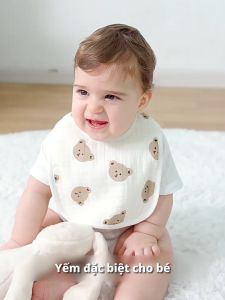 Yếm chữ U chống nước 6 lớp yếm cotton nguyên chất có thể điều chỉnh yếm bé xoay 360 độ