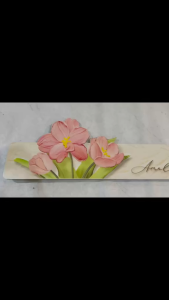 (ẢNH THẬT) Tranh treo tường đèn led hoa tulip hồng 13 trang trí decor làm quà tặng tân gia