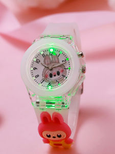 Childrens Cartoon Watch Luminescent Colorful Lights Dolls Kindergarten Elementary School Boys Girls Wristwatch Silicone Strap