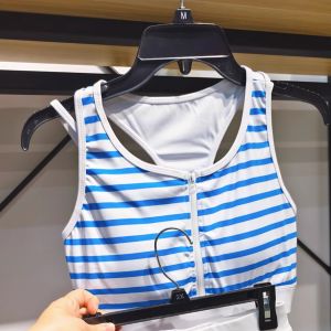 CJLINDF | Youthful Nautical Stripes Sports Top and Skirt Set