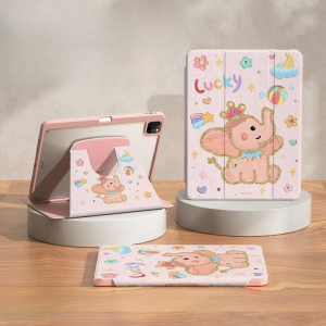 iPad ลายช้างน่ารัก มีช่องใส่ปากกา หมุนได้ 360° เหมาะกับ Gen11 Gen10 Gen9 Air7 Air6 Air5 MINI7 
