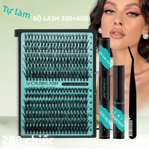 Bộ Mi Giả Phân Đoạn 280 Cụm Keo Dán & Giữ Cố Định 2 Trong 1 Giữ Lâu 72 Giờ Kiểu Dáng Phổ Biến 30D/40D Bộ Dụng Cụ Tự Làm Mi Giả