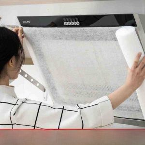 Kitchen Oil Smoker Filter Net Oil Absorbing Paper Stove Top Heat Resistant Home Use Cotton Oil Proof Cover Universal
