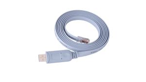 Portable USB2.0 Male to RJ45 Male CAT5 Serial Console Flat Cable Light Blue Approx. 1.8m/6ft for Cisco Routers Switches