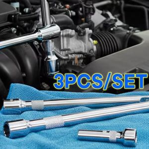 3PCS/Set Socket Extension Bar Set 1/4 3/8 1/2 Drive Alloy Steel Ratchet Wrench Extender Wobble Hand Tool for Car Repair Auto Garage Tools