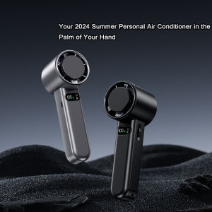 ZUZG Handheld Portable Turbo Cooling Fan paparan Digital Mini Air Conditioner Cooling Fan 4800mAh USB boleh dicas semula bateri peribadi dikendalikan Mini Pocket Fan kecil dengan (1-100) kelajuan laras untuk perjalanan/luar/rumah/pejabat