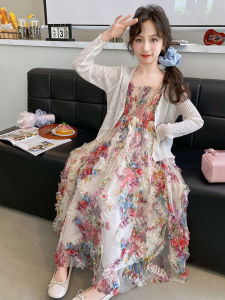 Váy Mùa Hè Cho Bé Gái Váy Đi Biển Hoa Lớn Váy Dây Cho Trẻ Em Trung Niên Và Lớn Váy Cho Bé Gái Mùa Hè 2024 Mới Về