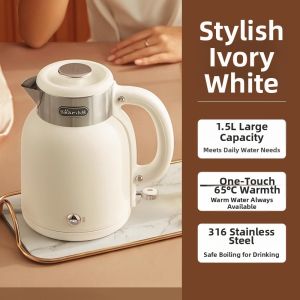 Bear | Portable Mini Electric Kettle Smart Constant Temperature Insulation Integrated Heating Cup Small Bear Stainless Steel Water Boiler