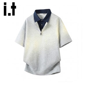 izzue | Color Blocked Mock Two-Piece Polo Shirt T-Shirt
