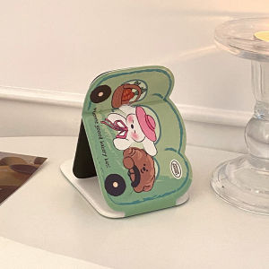 Cartoon Makeup Mirror For Home Carry Student Dormitory Desktop Stand Female Portable Foldable Cute Little Mirror Portable Mirror