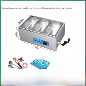 Commercial Stainless Steel Fast Food Insulated Serving Counter Desktop Electric Heated Soup Basin Small School Canteen Buffet
