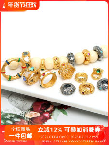 925 Antique Silver Gold Plated Dragon Carving Bracelet Beads Bamboo Node DIY Buddhist Beads Bracelet Accessories Jewelry