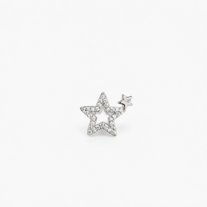 Hip-Hop Size Double Star Grillz Single Gold-Plated Full-set Zirconia Dental Draces Cross Trendy Cool Mens Accessories.